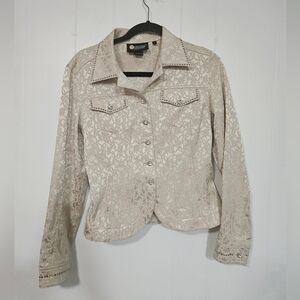 Christine Alexander Jacquered Printes Jacket
